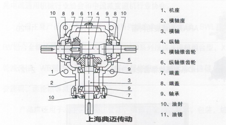 T系列螺旋傘齒輪轉向箱結構