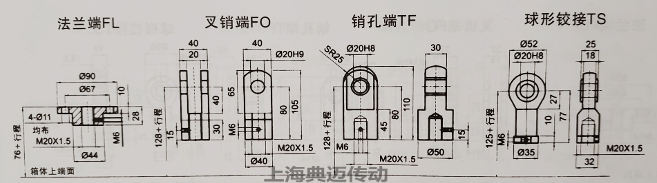 SJA系列螺旋絲桿升降機頭部形式